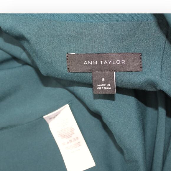 Sz8 AnnTaylor TheShorter OneButton Blazer SlateGreen FluidCrepe Suitwear RTO - Picture 15 of 15